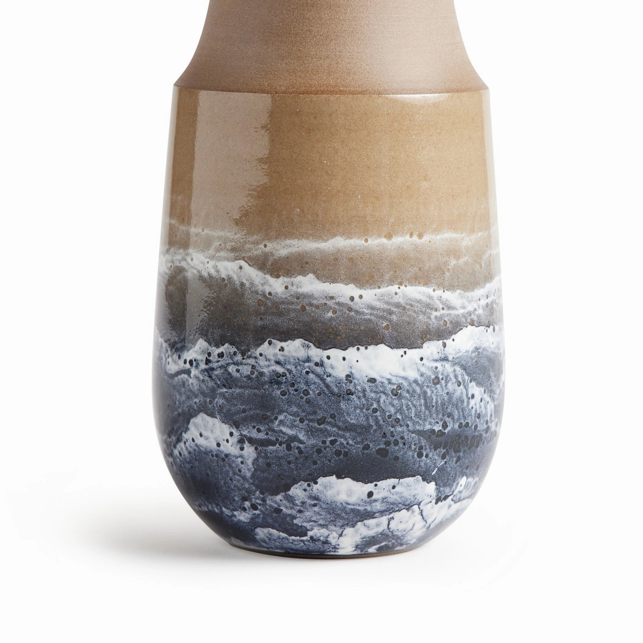 Neck Vase in Midnight and Latte Watercolor