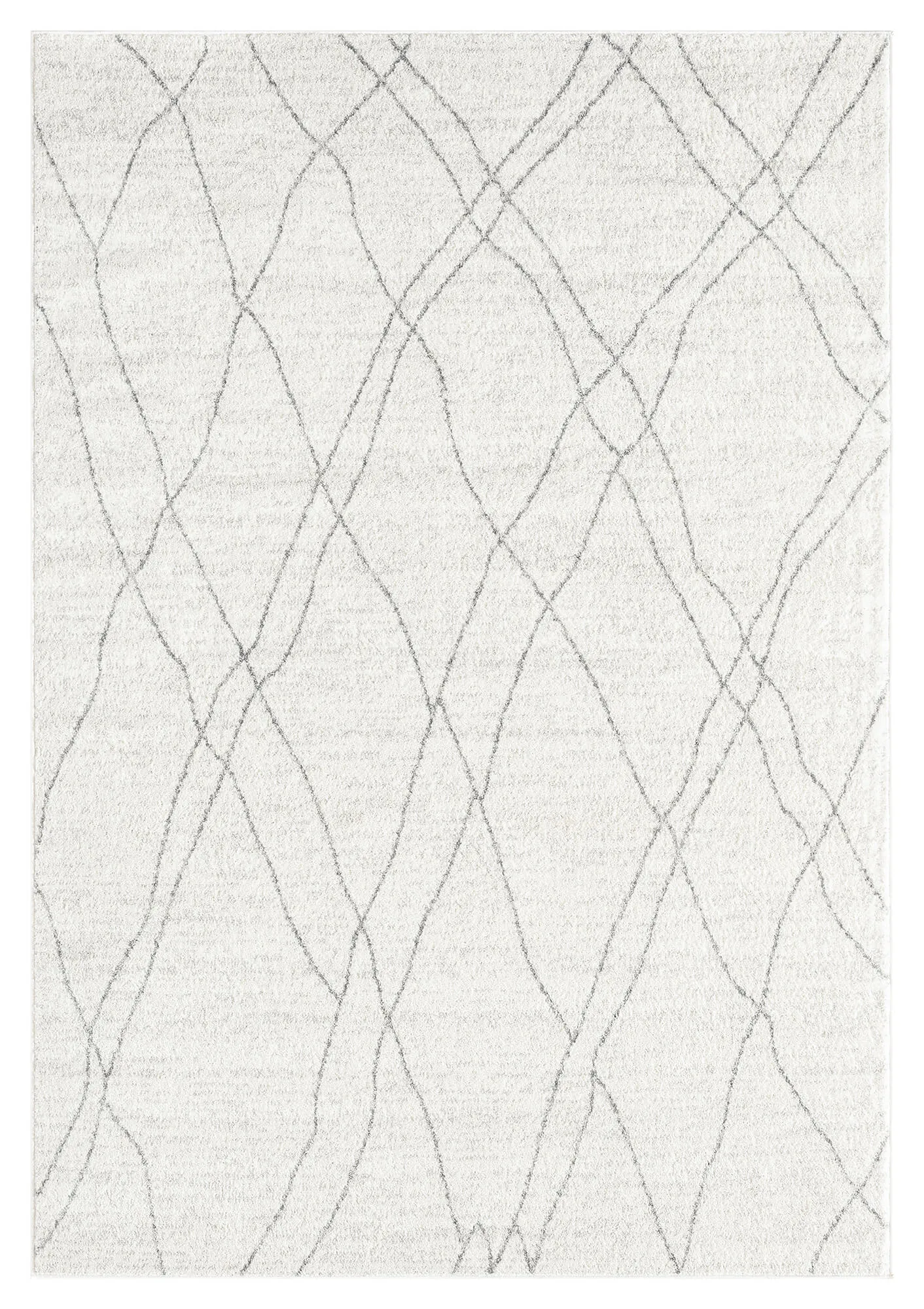 Neera Grey and Ivory Abstract Diamond Rugmodern color block patchwork rug