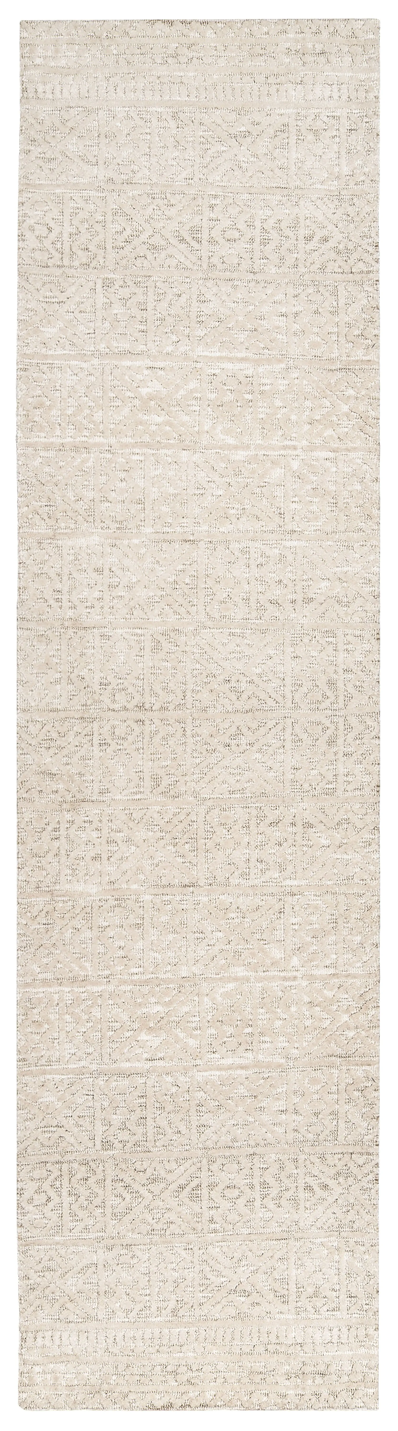 Neewa Beige and Ivory Runner Rug *NO RETURNS UNLESS FAULTYmodern color block patchwork rug