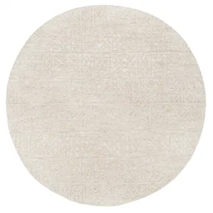 Neewa Beige and Ivory Tribal Transitional Round Rugmodern color block patchwork rug