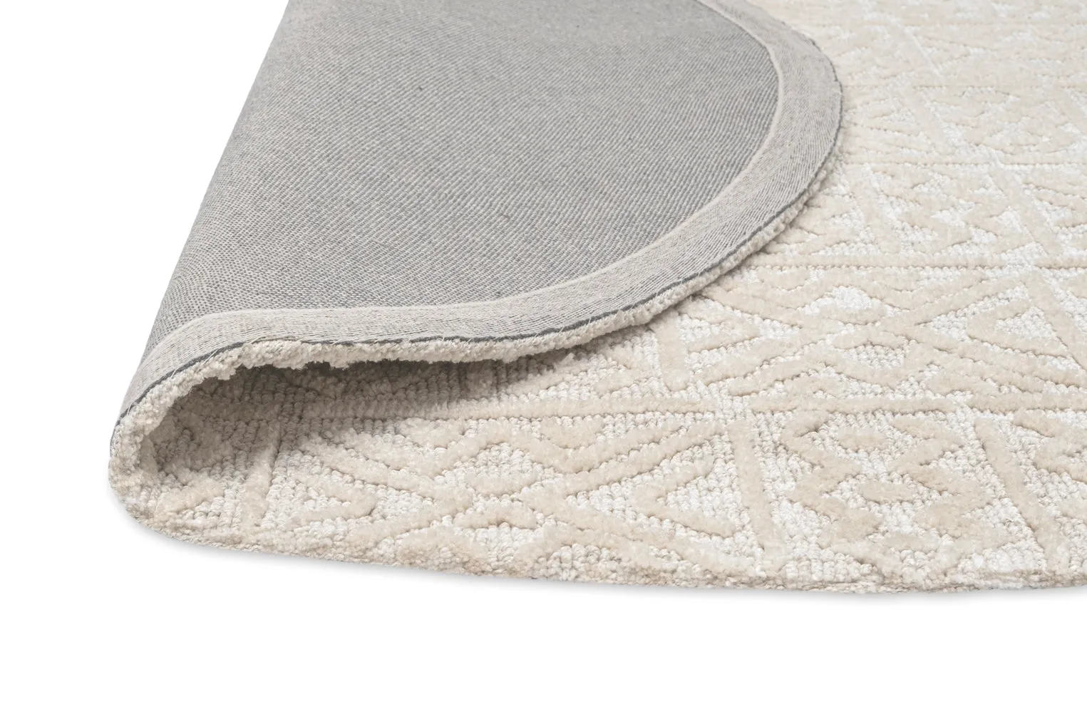 Neewa Beige and Ivory Tribal Transitional Round Rug