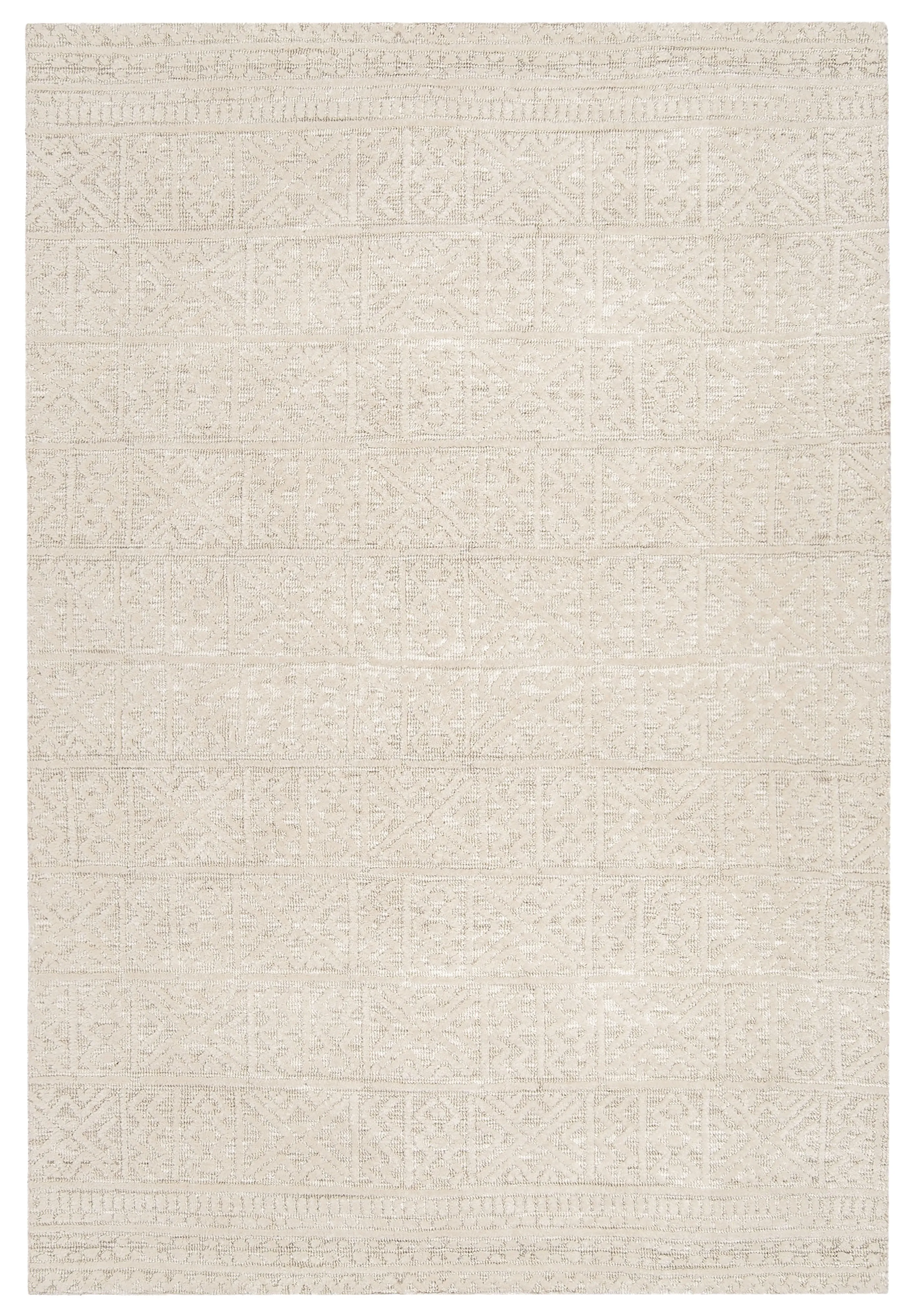 Neewa Beige and Ivory Tribal Transitional Rugmodern color block patchwork rug
