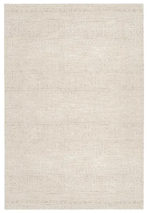 Neewa Beige and Ivory Tribal Transitional Rugmodern color block patchwork rug