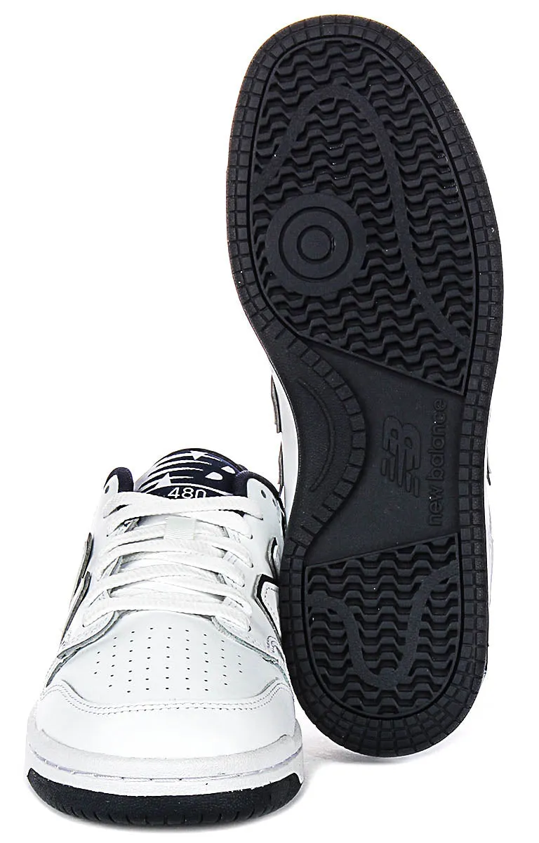 New Balance BB 480Lwn In White Navy Shoes New Balance