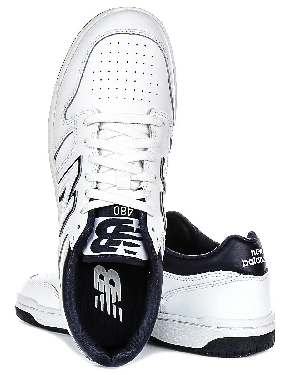New Balance BB 480Lwn In White Navy Shoes New Balance