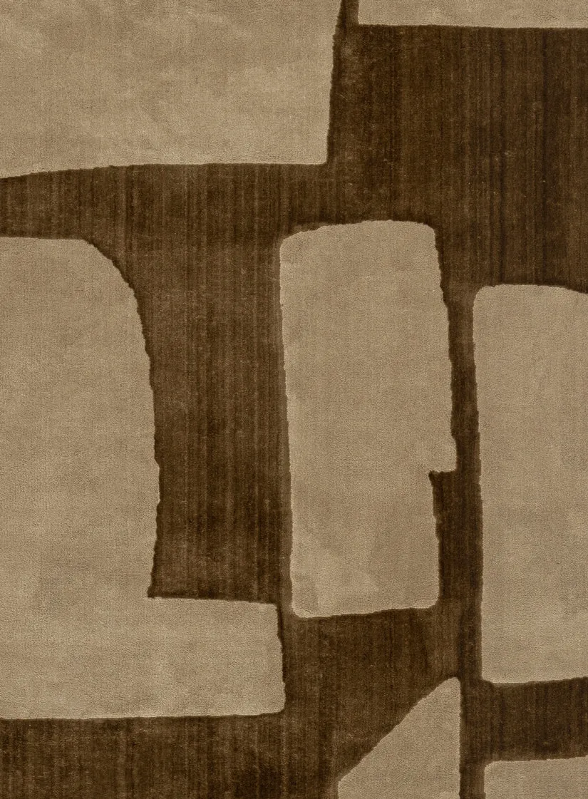 Nezar Brown Geometric Washable Rug