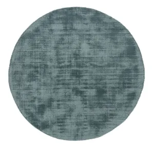 Nico Turquoise Handwoven PET Round Rugmodern color block patchwork rug