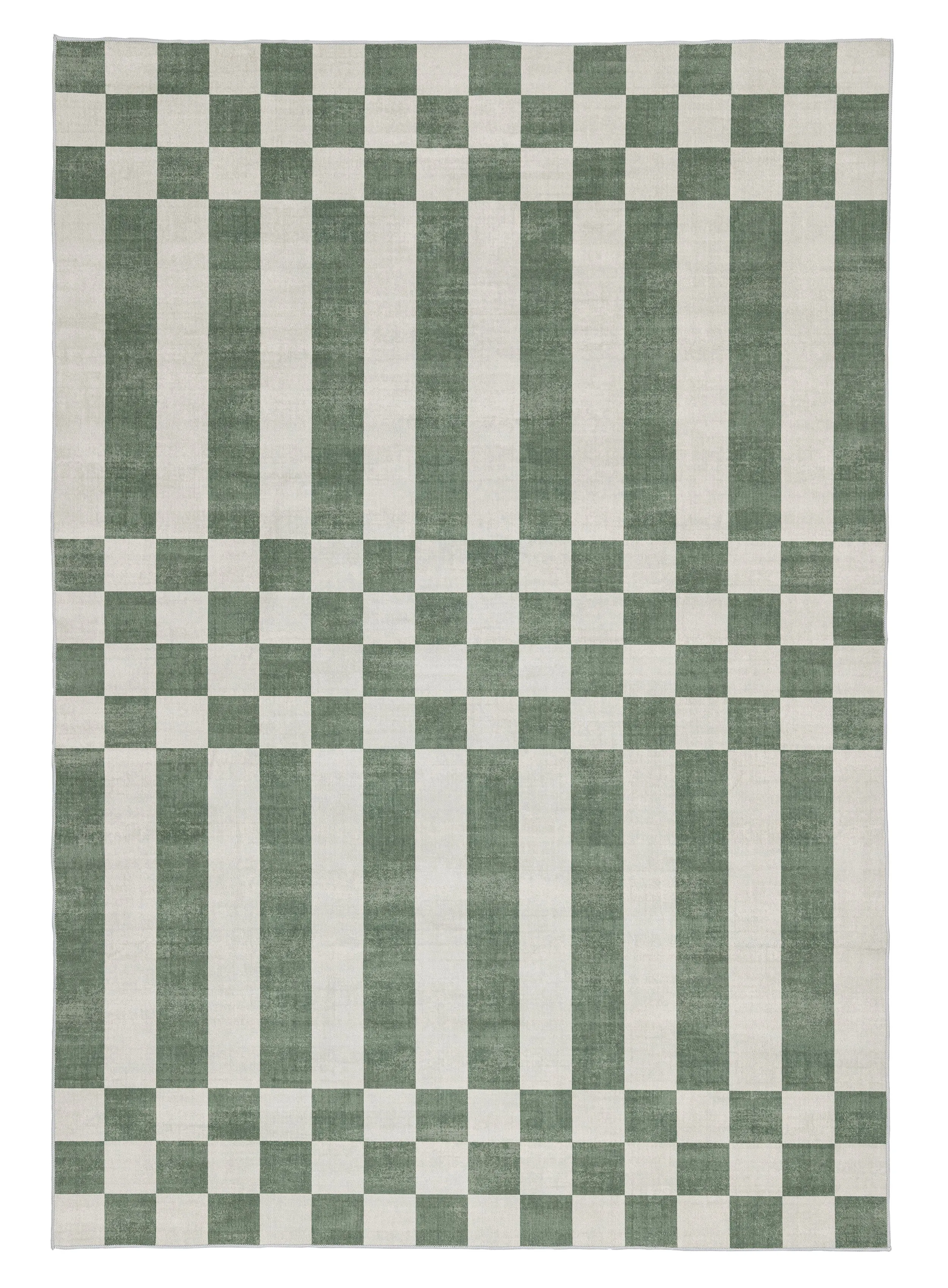 Nicolette Green and White Checkered and Striped Rugmodern color block patchwork rug