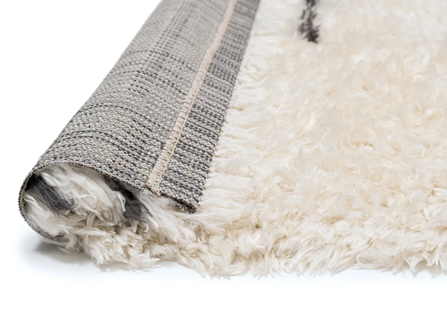 Nidhi Cream & Black Tribal Shag Rug *NO RETURNS UNLESS FAULTY