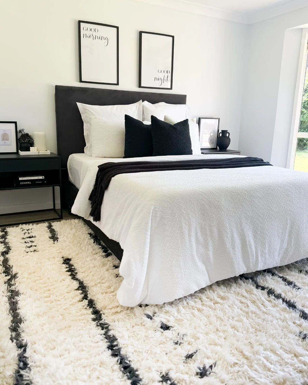 Nidhi Cream & Black Tribal Shag Rug *NO RETURNS UNLESS FAULTY