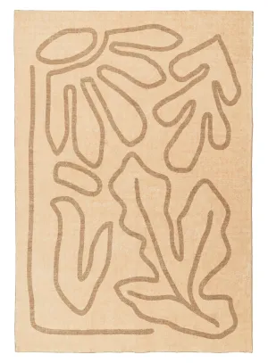 Nihal Beige Hand Drawn Washable Rugmodern color block patchwork rug