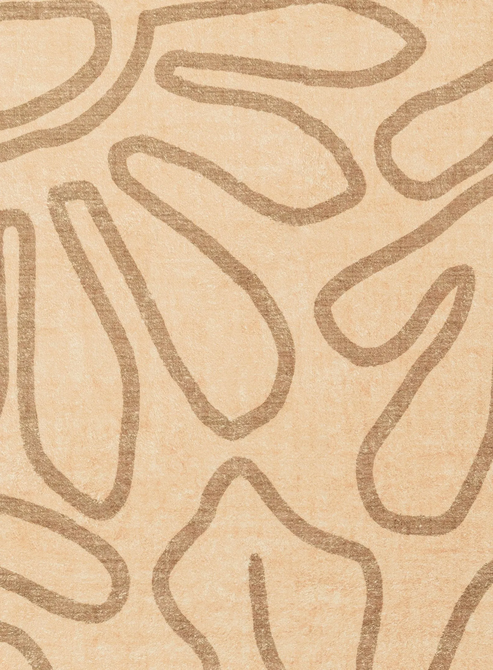 Nihal Beige Hand Drawn Washable Rug