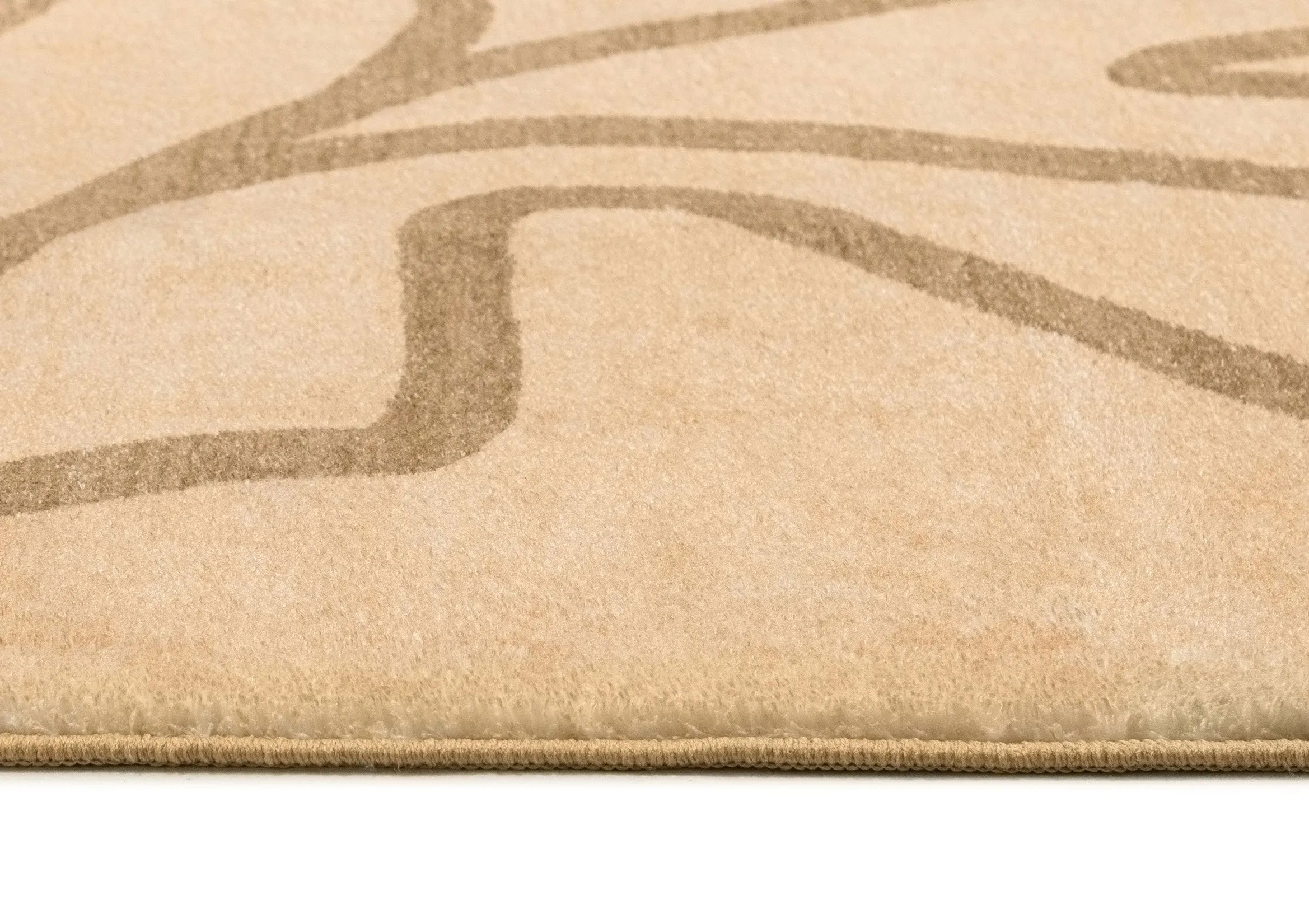 Nihal Beige Hand Drawn Washable Rug