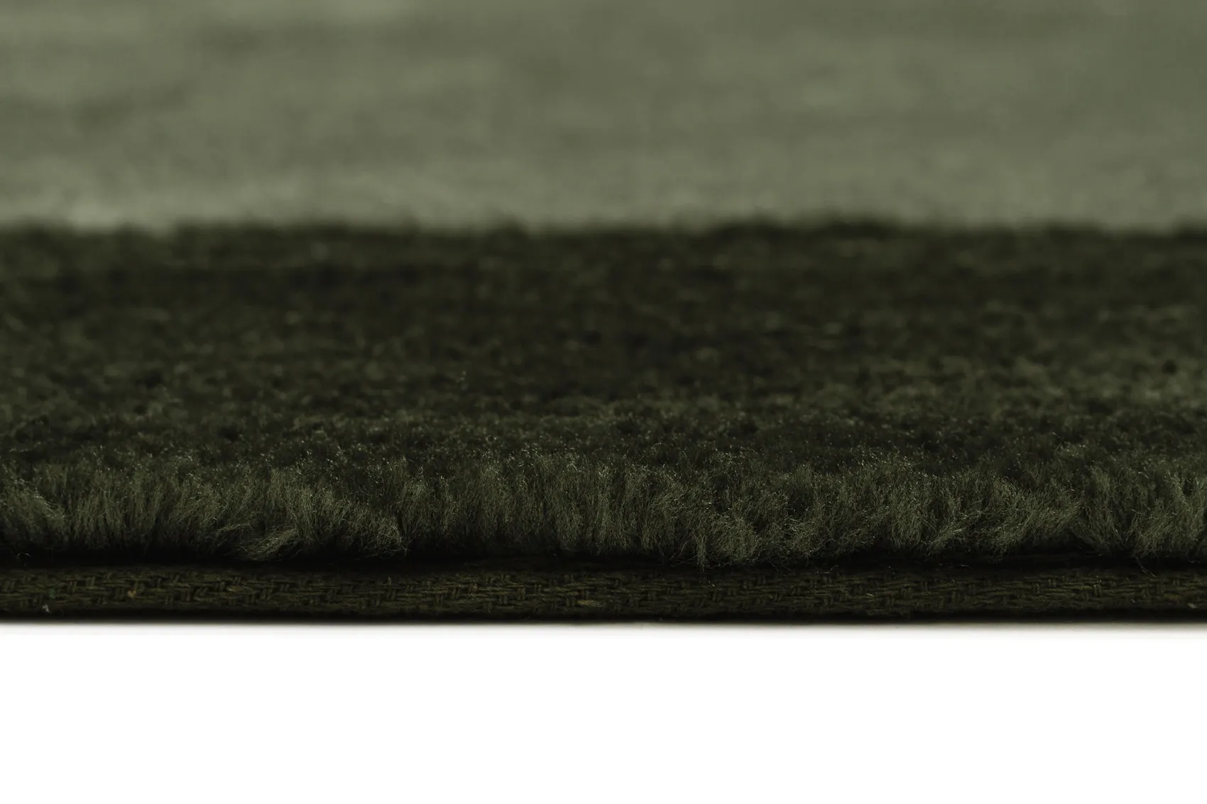 Nuria Dark Green Bordered Shag Rug