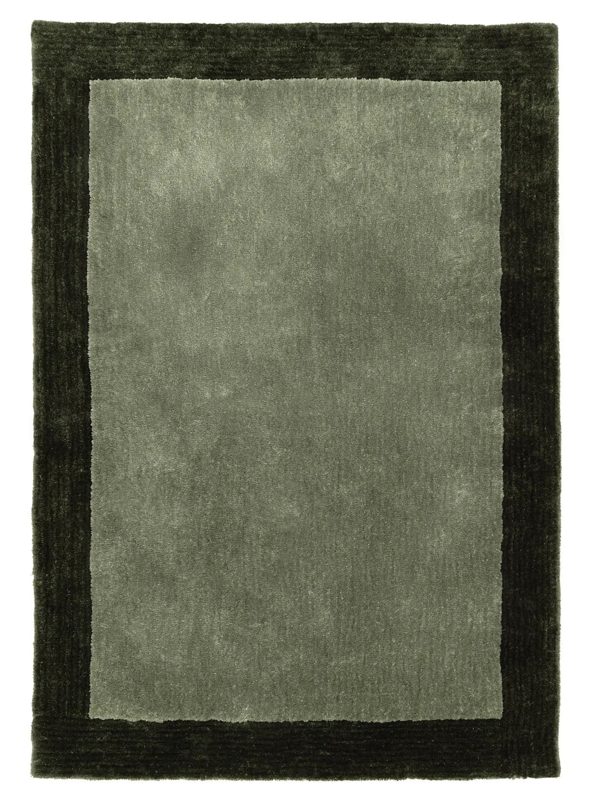 Nuria Dark Green Bordered Shag Rugmodern color block patchwork rug