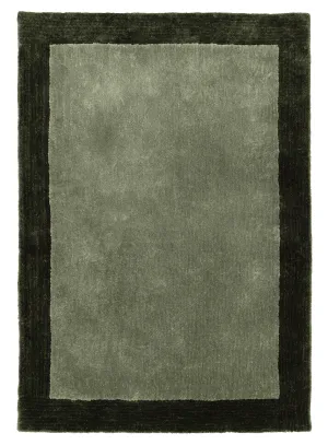Nuria Dark Green Bordered Shag Rugmodern color block patchwork rug