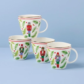 Nutcracker Dinnerware Mugs - Set of 4 - Assortedglass cups ,personalized mugs 
