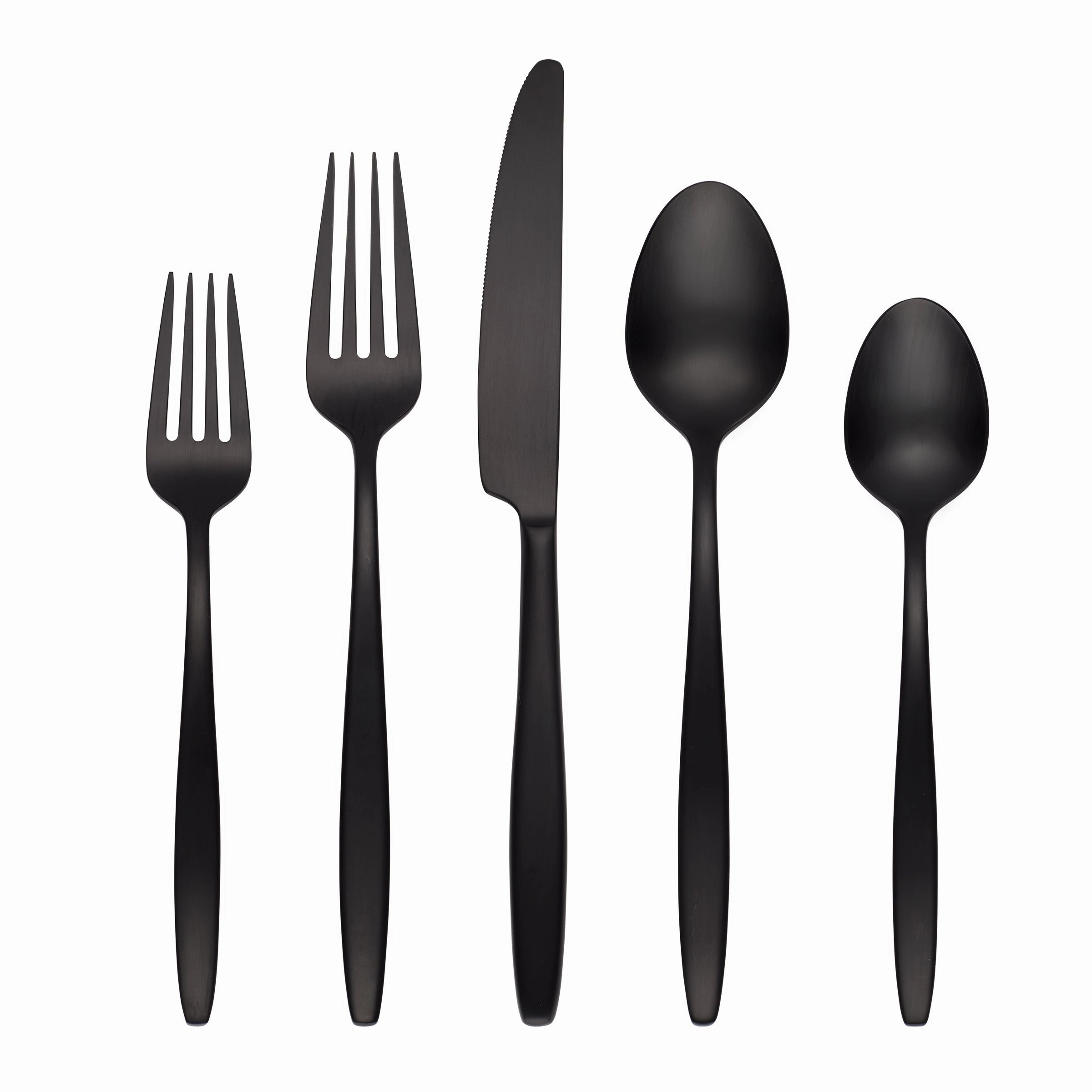 Nylah Black Satin 20 Piece Flatware Seteco-friendly bamboo fiber tableware set 
