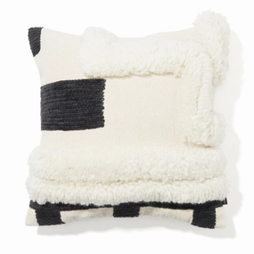 Object Tuft Cushion Cover 450 X 450 White X Blackbedding sets ,throw blankets 
