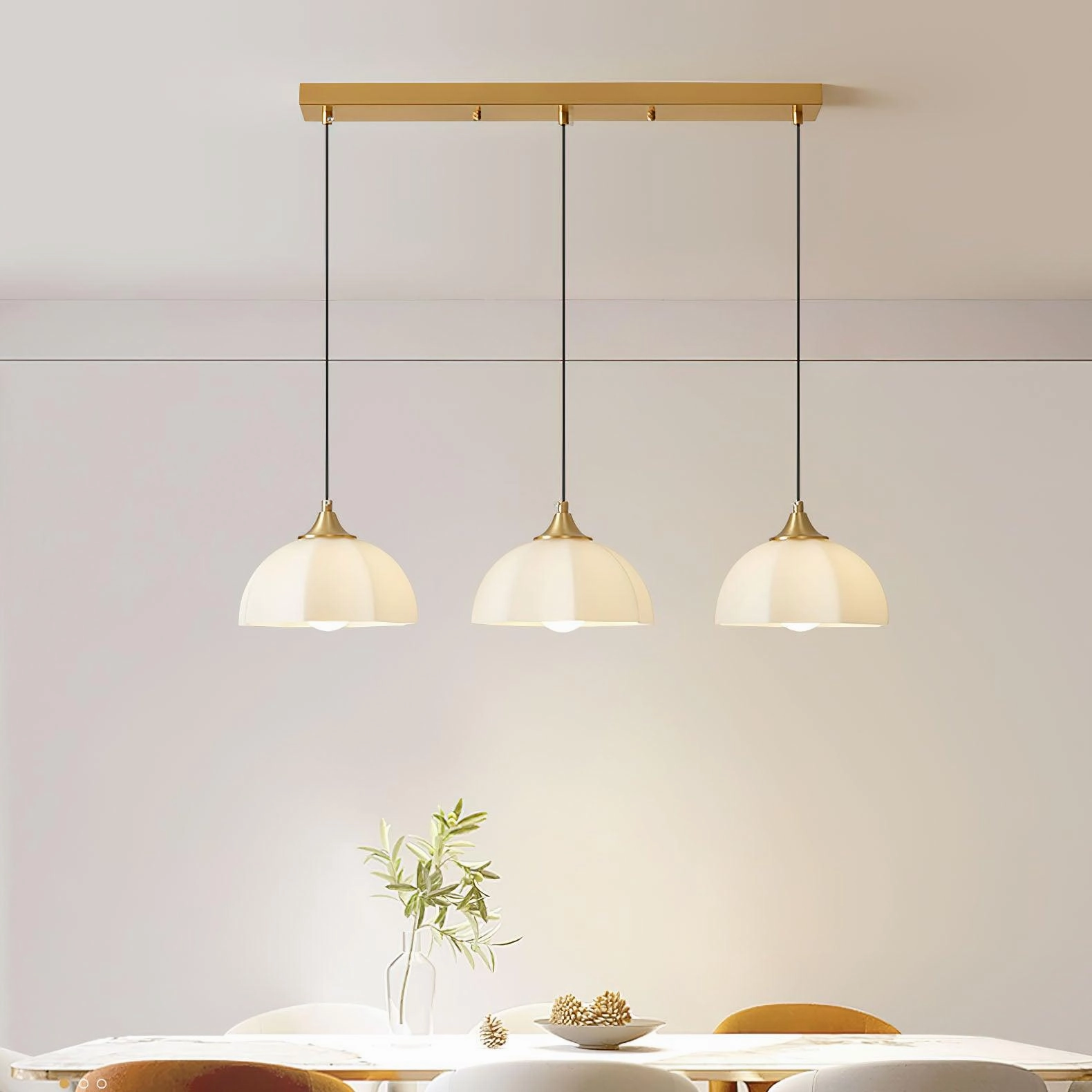 Octagonal Glass Bowl Chandelier