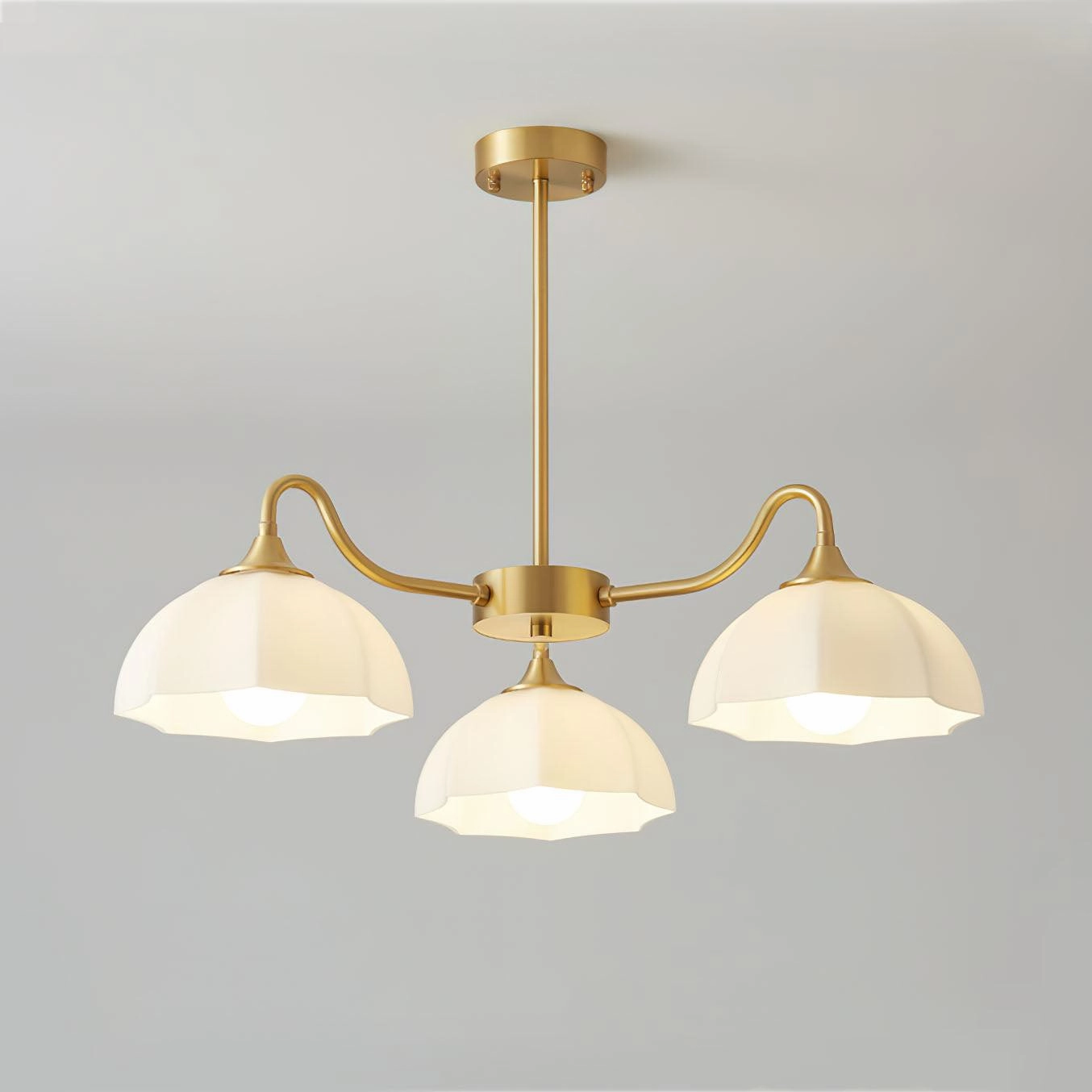Octagonal Glass Bowl Chandelier