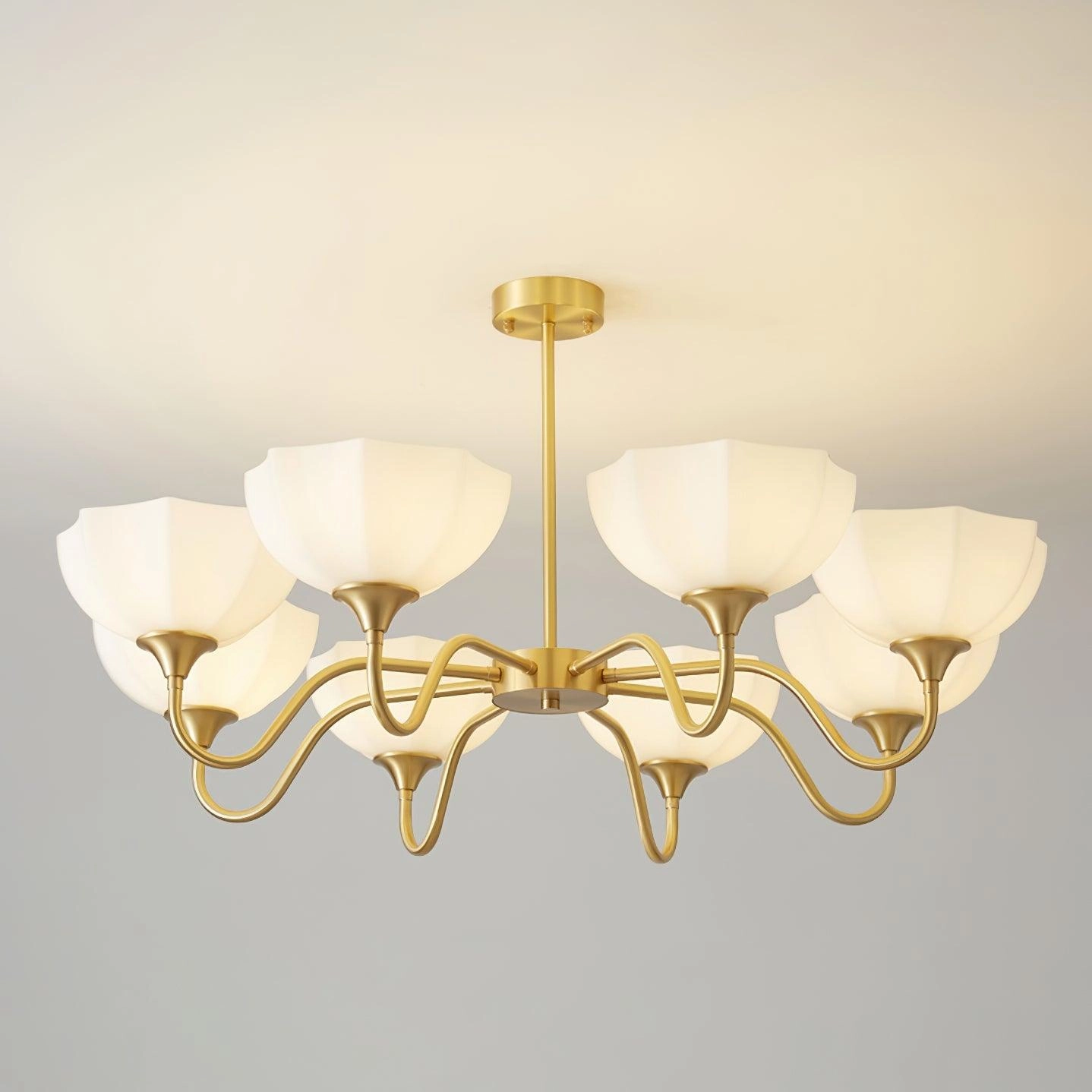 Octagonal Glass Bowl Chandelier