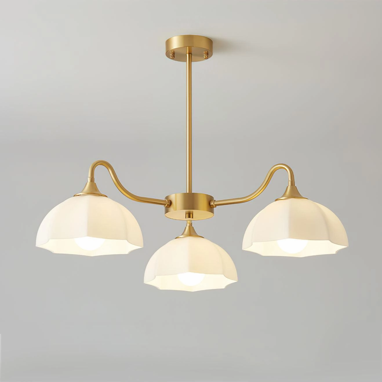 Octagonal Glass Bowl Chandelier