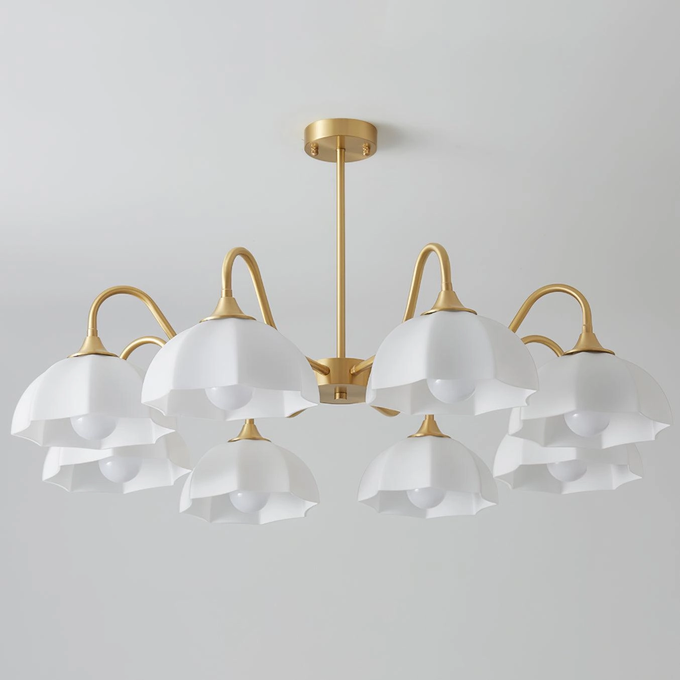 Octagonal Glass Bowl Chandelier
