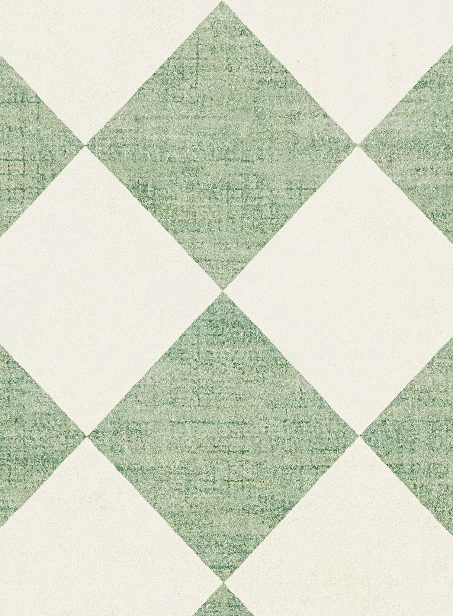Octavia Green Cream Checkered Washable Rug
