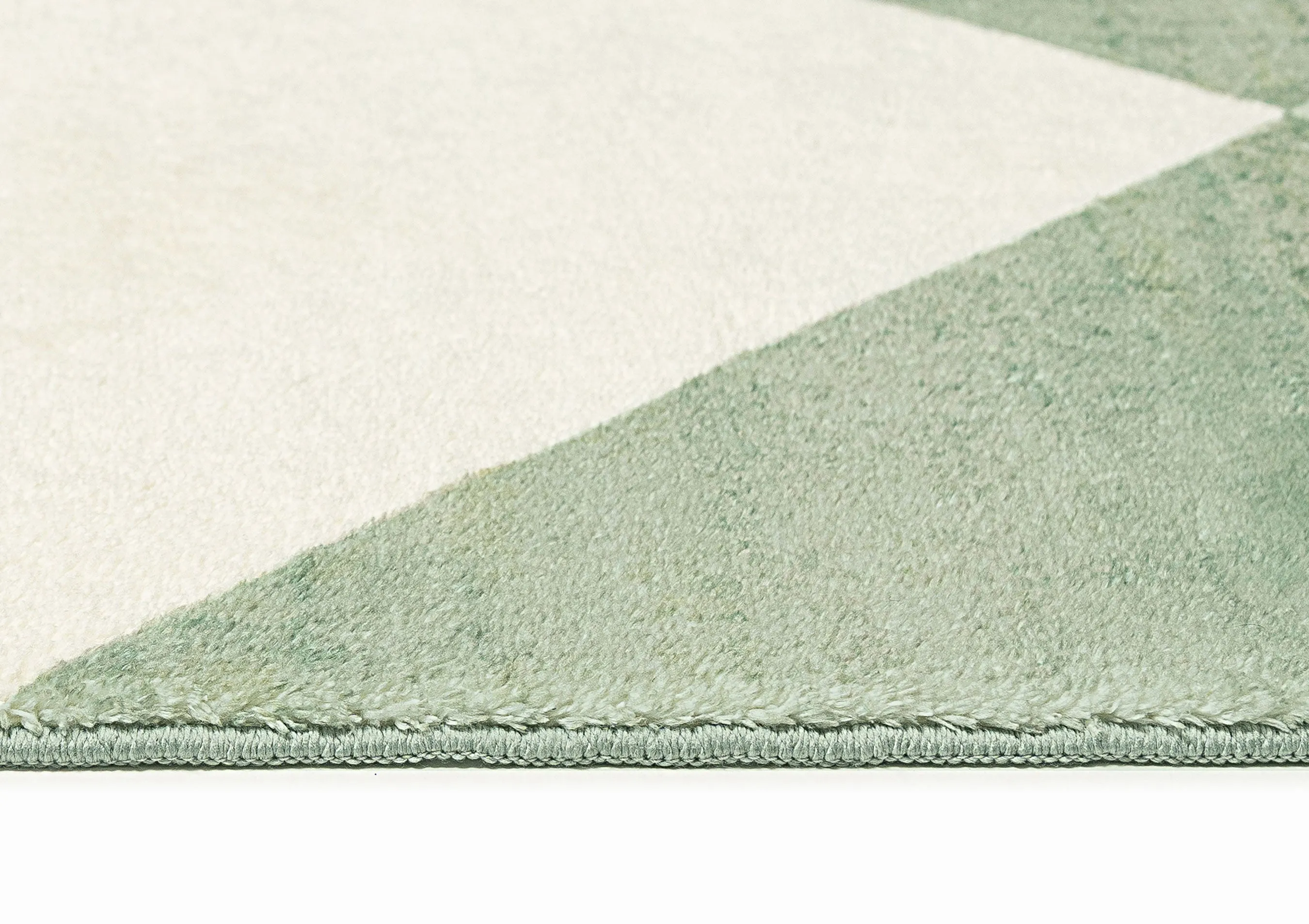 Octavia Green Cream Checkered Washable Rug