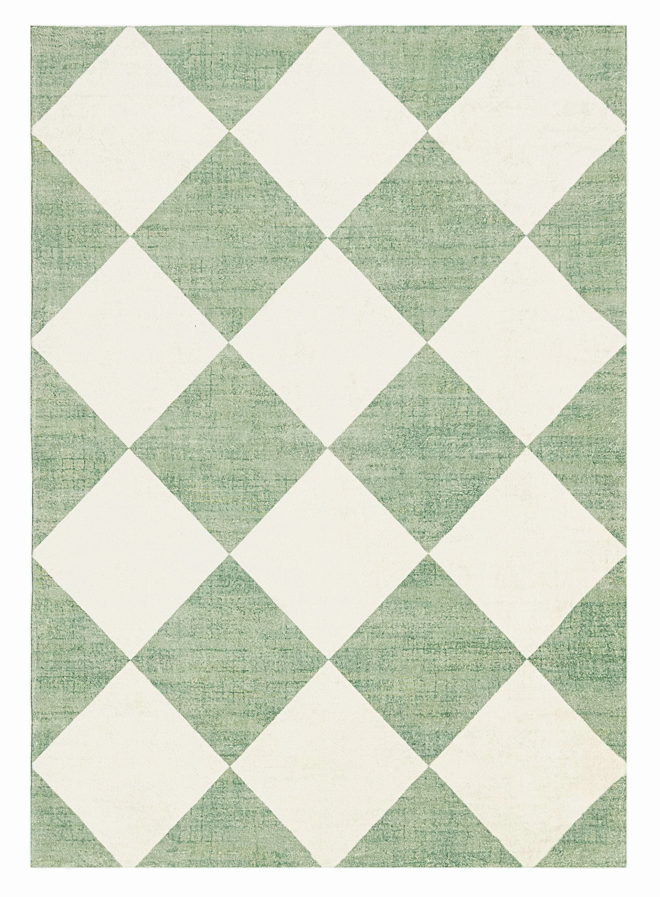 Octavia Green Cream Checkered Washable Rugmodern color block patchwork rug