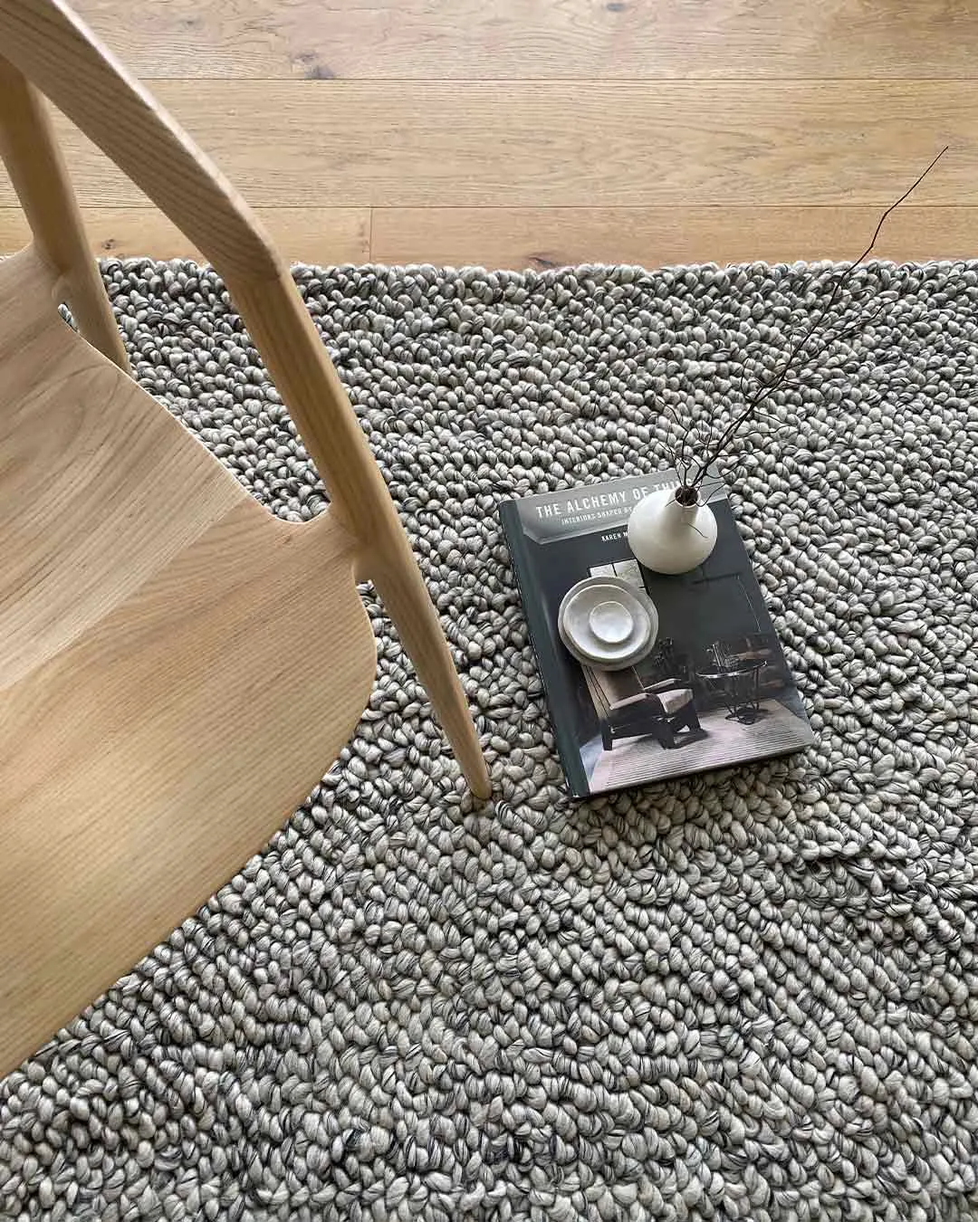 Ollie Grey and Ivory Marble Looped Rug *NO RETURNS UNLESS FAULTY