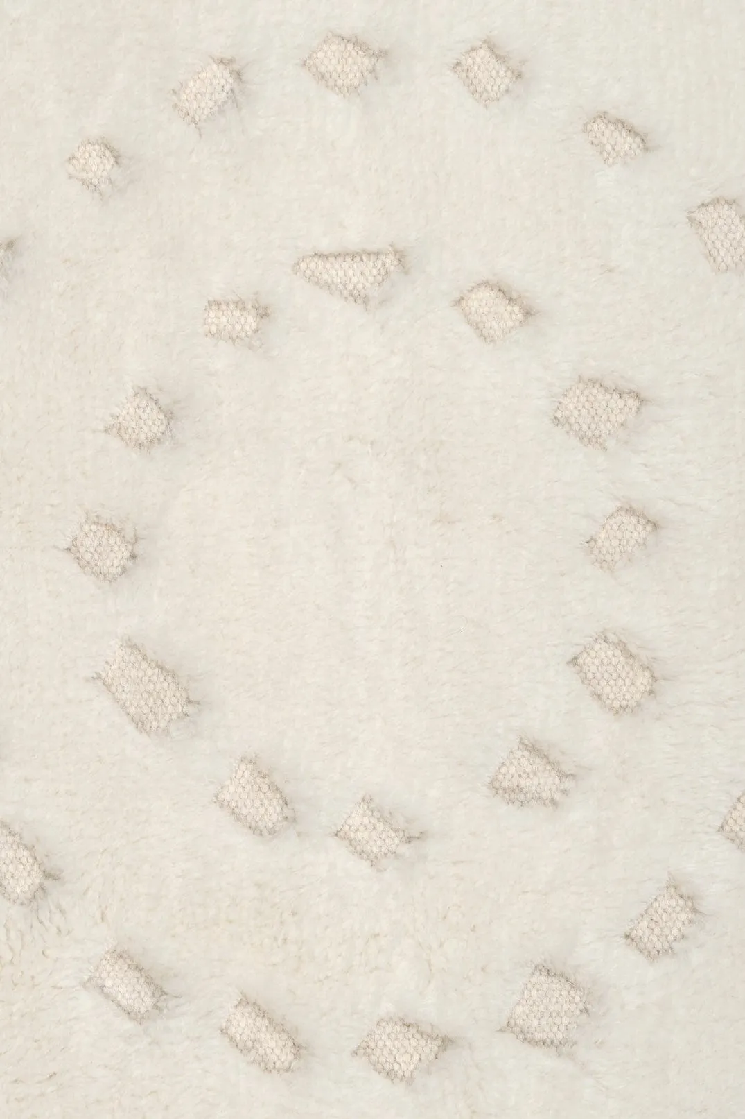 Omega Ivory Abstract Tribal Round Rug