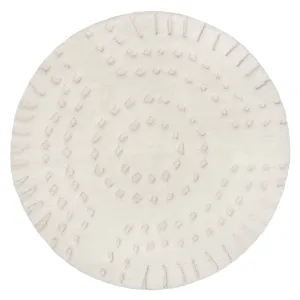 Omega Ivory Abstract Tribal Round Rugmodern color block patchwork rug