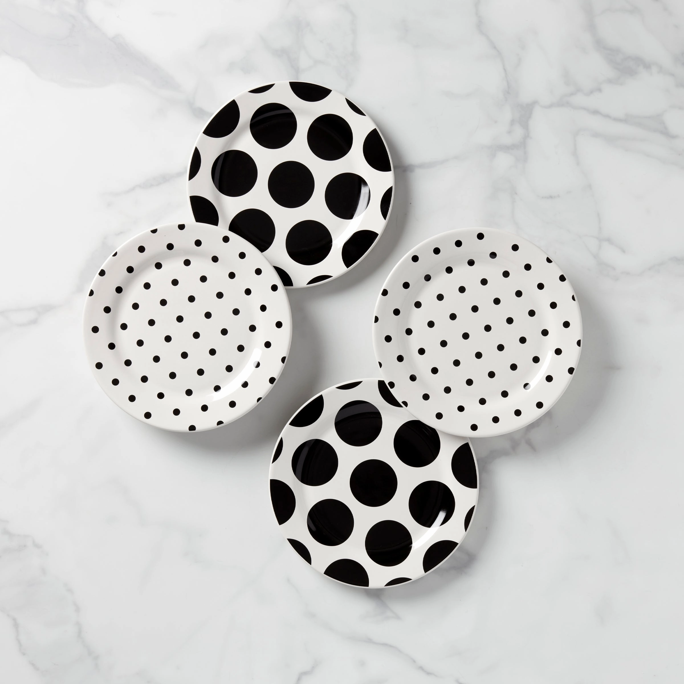 On The Dot Assorted Accent Plates - Set of 4modern kitchen decor ,kitchen dinner set ,dinnerware 