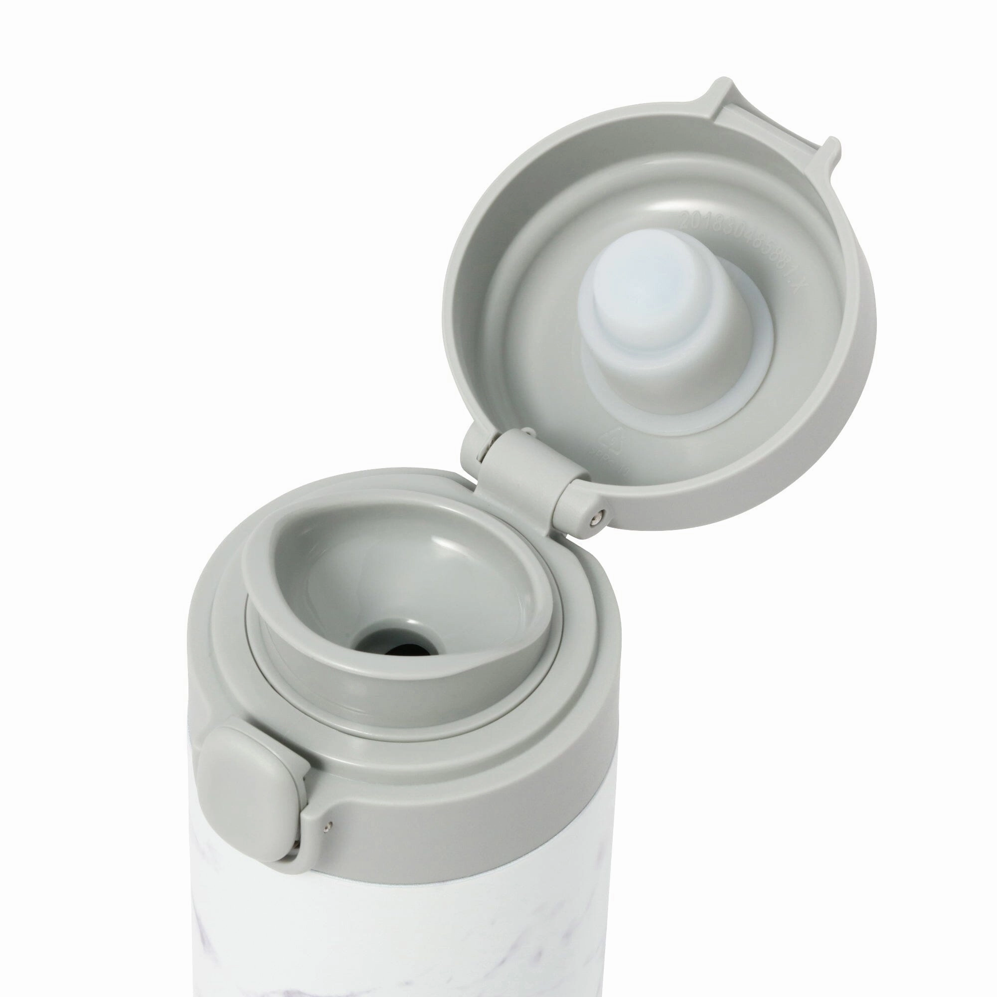 One-Touch Stainless Steel Bottle 350Ml Marble White