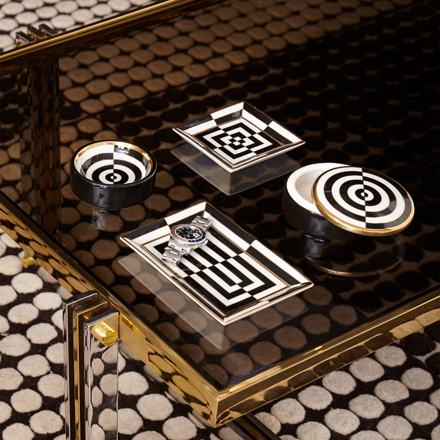 Op Art Rectangle Tray