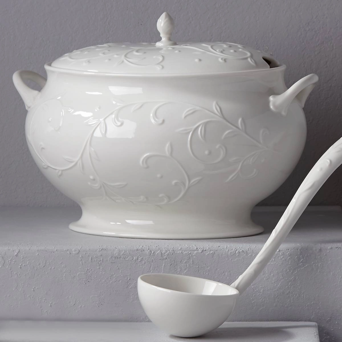 Opal Innocence Carved Soup Tureen Set