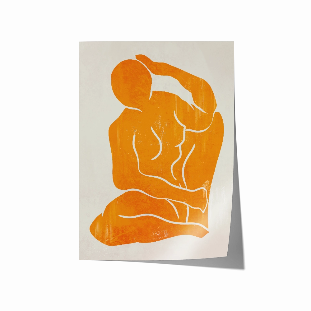 Orange Figure Print 3