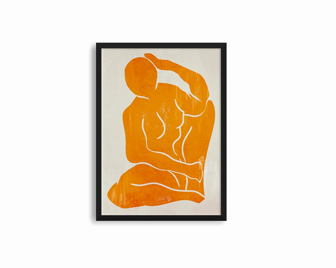 Orange Figure Print 3modern abstract painting decor