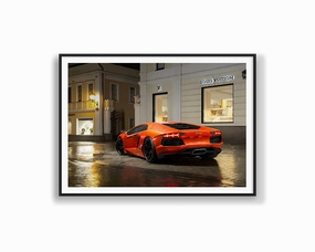 Orange Lamborghini LVnordic style wall decor