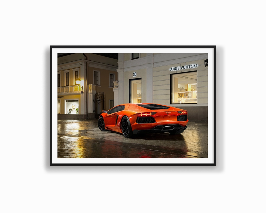 Orange Lamborghini LVnordic style wall decor