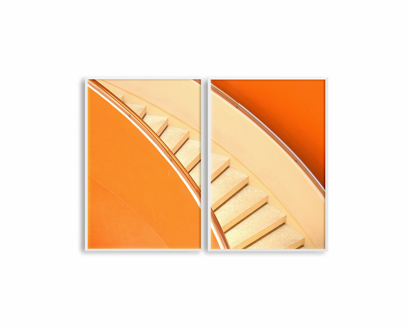 Orange Stairs Set Includes Two Prints