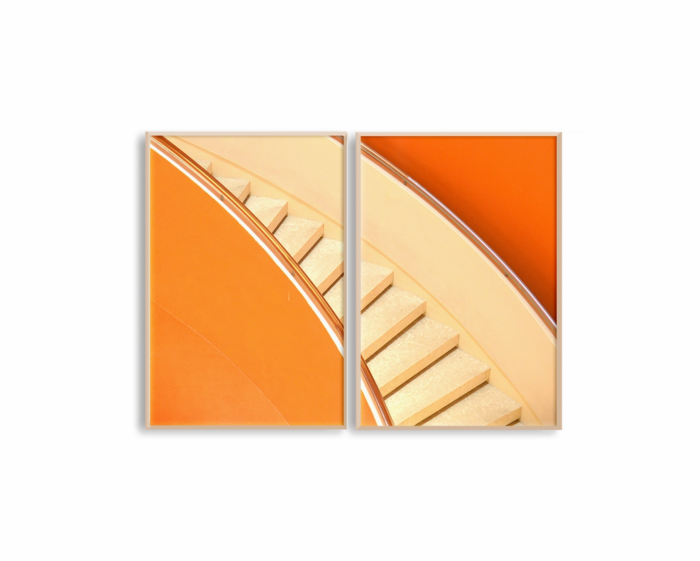 Orange Stairs Set Includes Two Prints