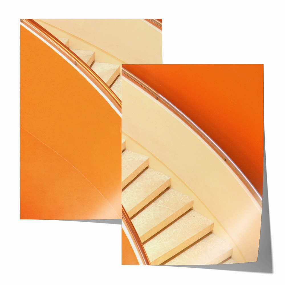 Orange Stairs Set Includes Two Prints