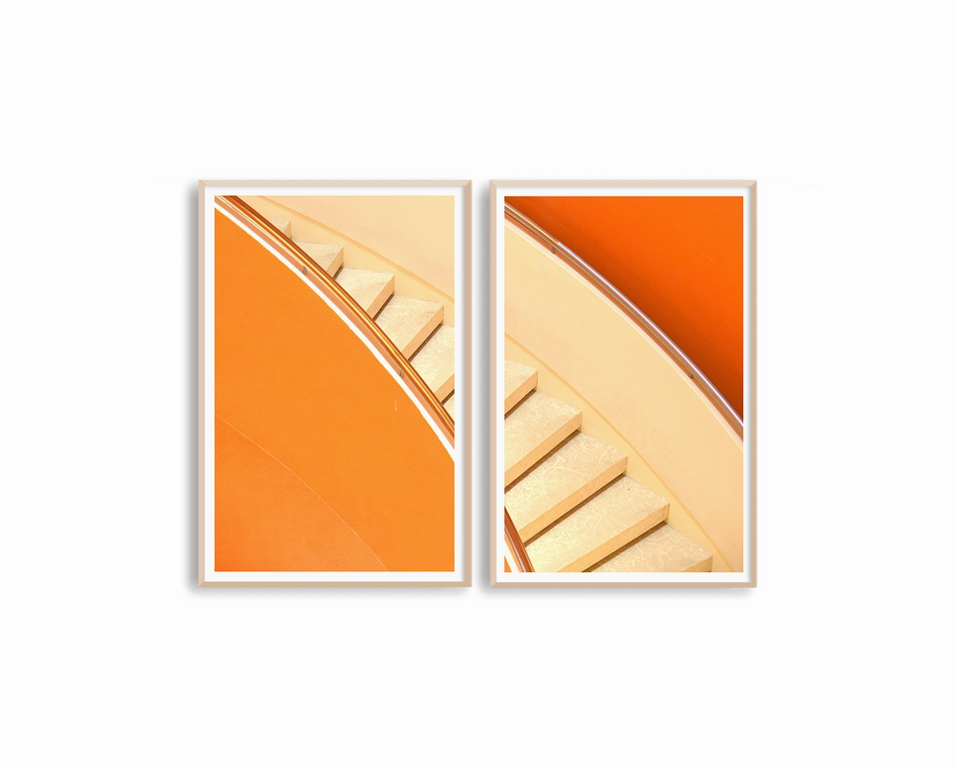 Orange Stairs Set Includes Two Prints