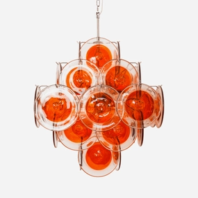 Orange Transparent Murano Disc Chandelierrustic chandelier,bedroom chandelier 