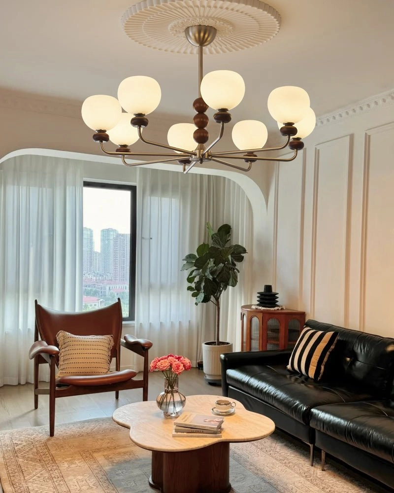 Orb Walnut Chandelier