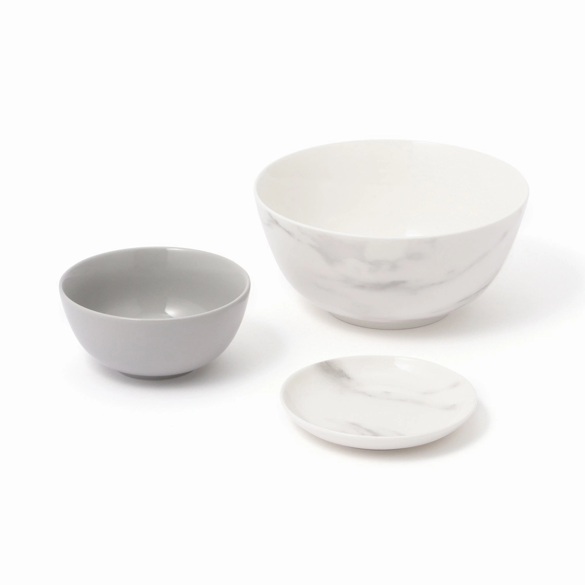 Ordi Marble Simple Meal 3-Piece Tableware Set Grey
