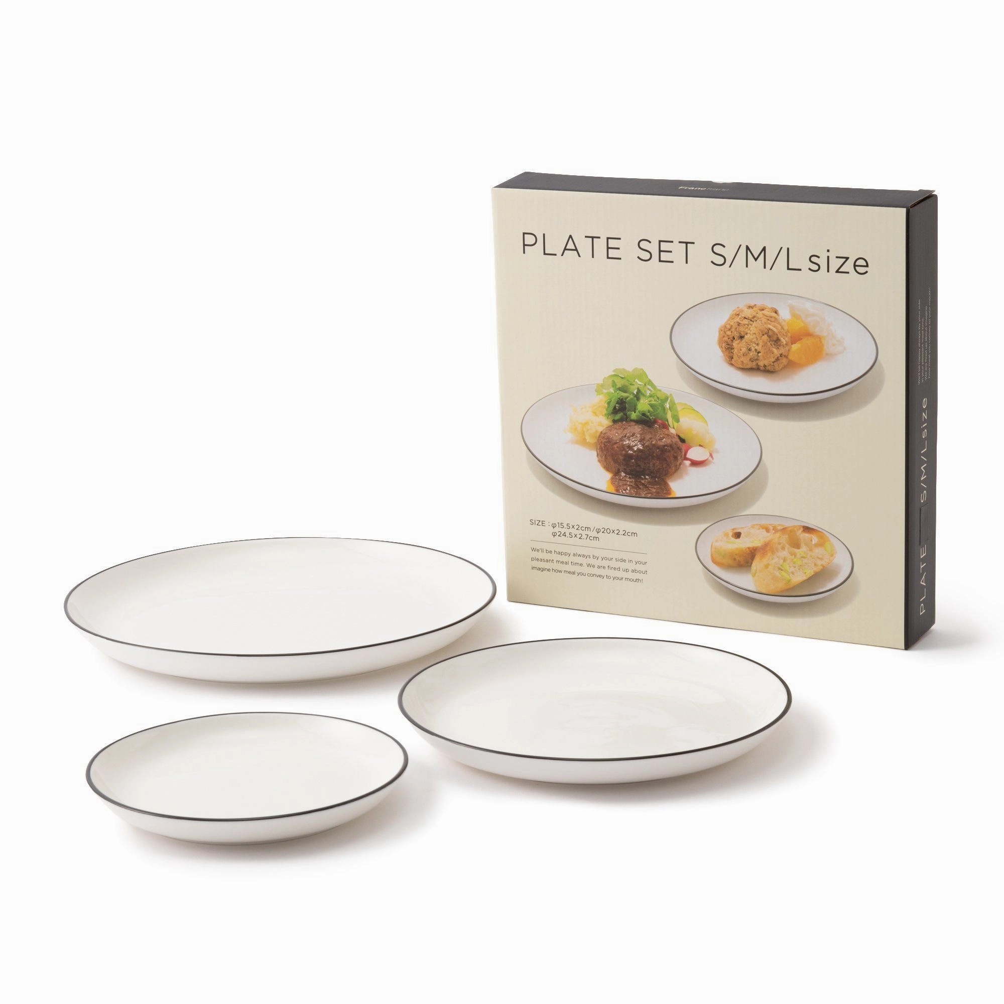 Ordi Plate Set S/M/L Whhand-painted ceramic bowl